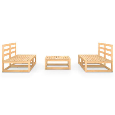 5 Piece Garden Lounge Set Solid Pinewood