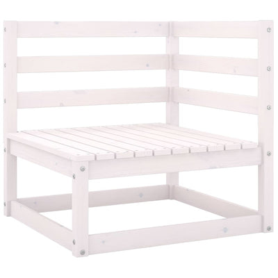 Garden 2-Seater Sofa White Solid Wood Pine