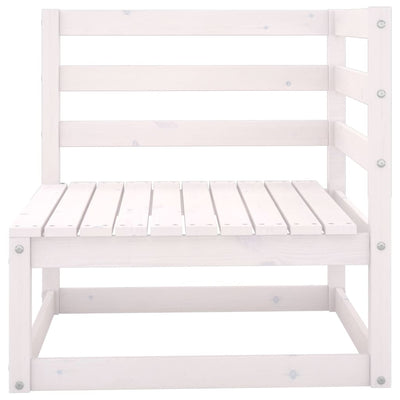 Garden 2-Seater Sofa White Solid Wood Pine