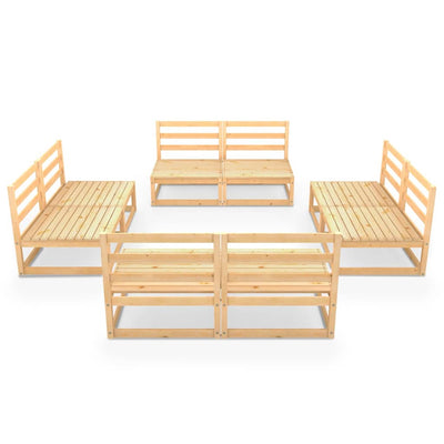 8 Piece Garden Lounge Set Solid Pinewood