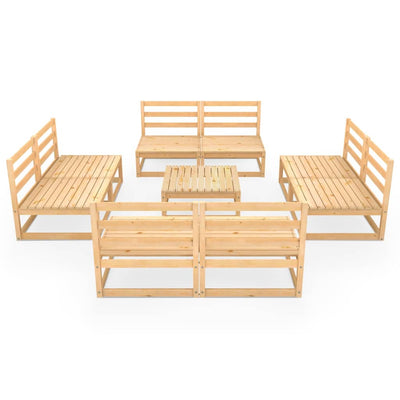 9 Piece Garden Lounge Set Solid Pinewood