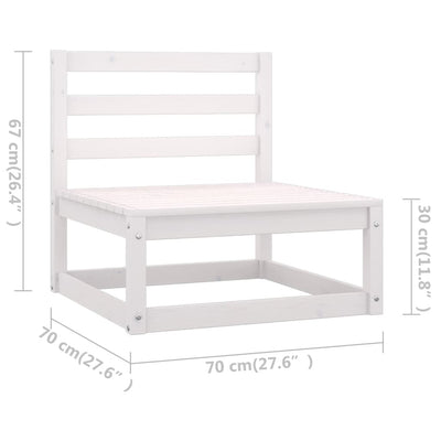 4 Piece Garden Lounge Set White Solid Pinewood