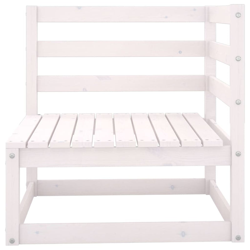 Garden 4-Seater Sofa White Solid Pinewood