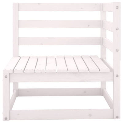 3 Piece Garden Lounge Set White Solid Wood Pine