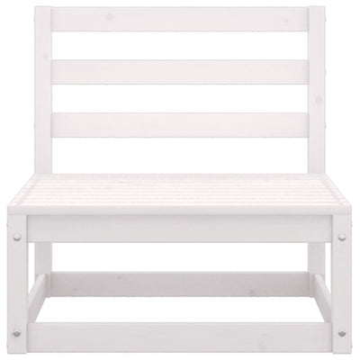 3 Piece Garden Lounge Set White Solid Wood Pine