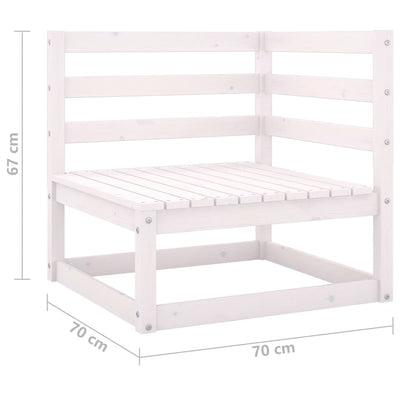 3 Piece Garden Lounge Set White Solid Wood Pine