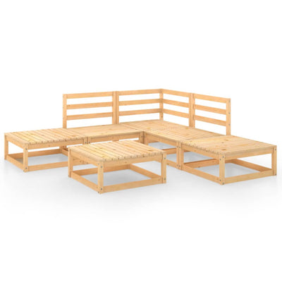 6 Piece Garden Lounge Set Solid Pinewood