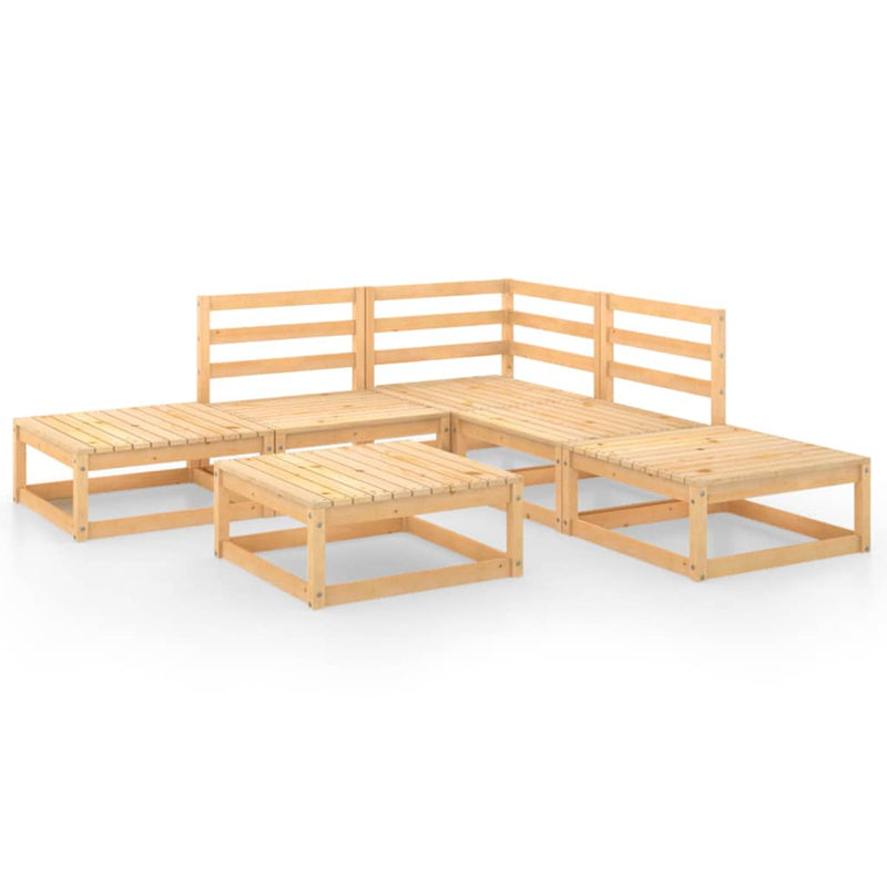 6 Piece Garden Lounge Set Solid Pinewood