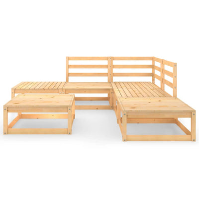 6 Piece Garden Lounge Set Solid Pinewood