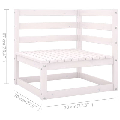 4 Piece Garden Lounge Set White Solid Pinewood