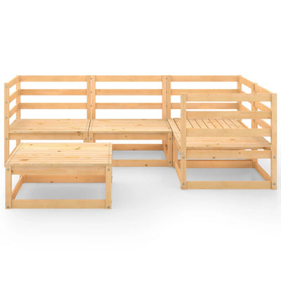 5 Piece Garden Lounge Set Solid Pinewood