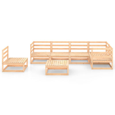 7 Piece Garden Lounge Set Solid Pinewood