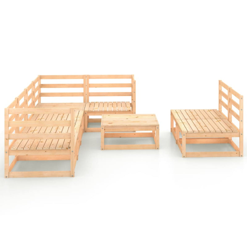 8 Piece Garden Lounge Set Solid Pinewood