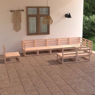 9 Piece Garden Lounge Set Solid Pinewood