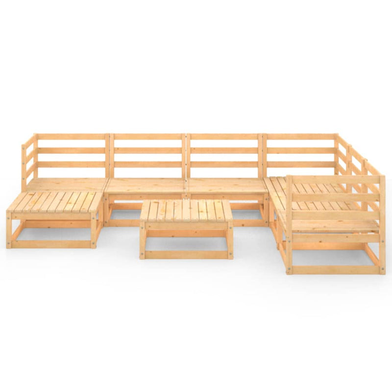 8 Piece Garden Lounge Set Solid Pinewood