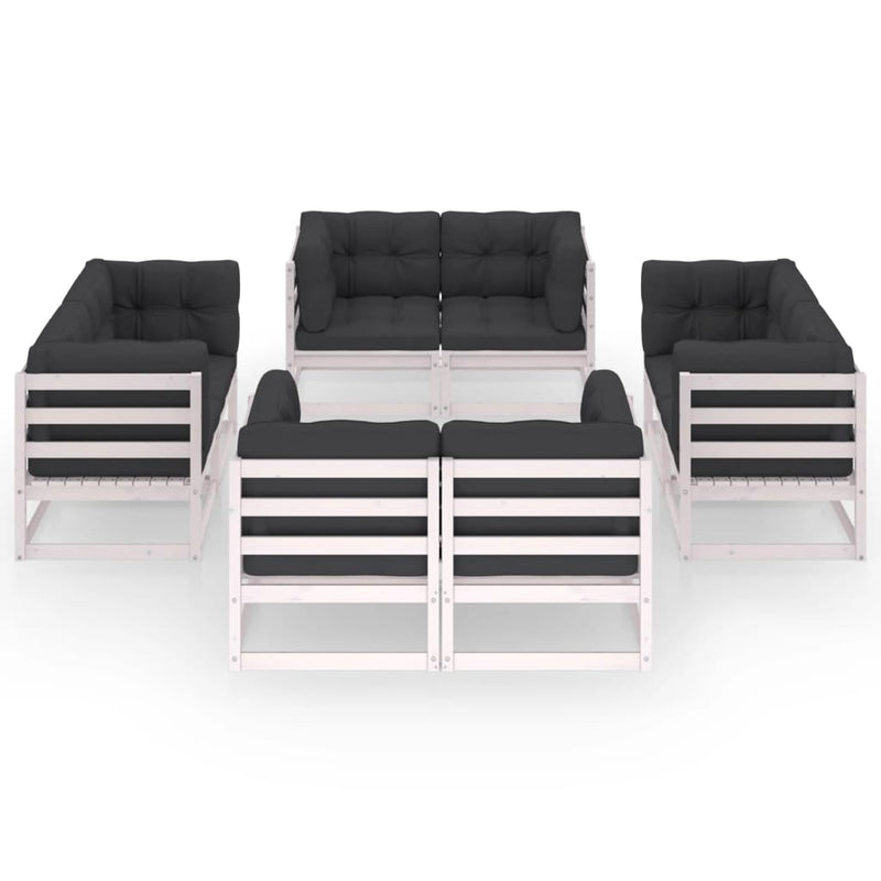 8 Piece Garden Lounge Set with Cushions Solid Pinewood