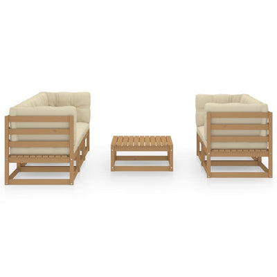 6 Piece Garden Lounge Set with Cushions Solid Pinewood