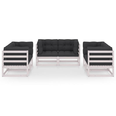 6 Piece Garden Lounge Set with Cushions Solid Pinewood