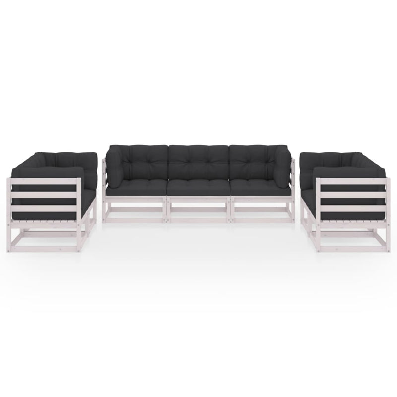 7 Piece Garden Lounge Set with Cushions Solid Pinewood