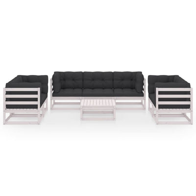 8 Piece Garden Lounge Set with Cushions Solid Pinewood