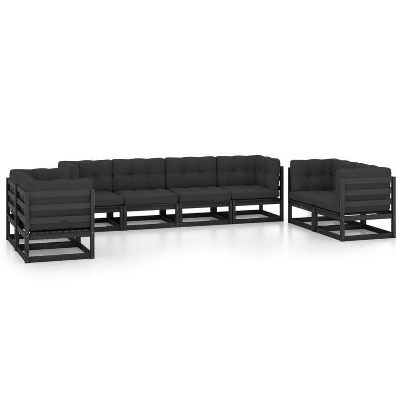 8 Piece Garden Lounge Set with Cushions Solid Pinewood