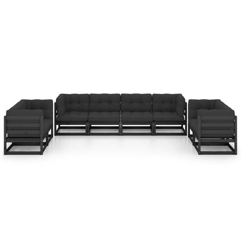 8 Piece Garden Lounge Set with Cushions Solid Pinewood