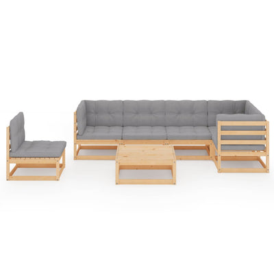 7 Piece Garden Lounge Set with Cushions Solid Pinewood