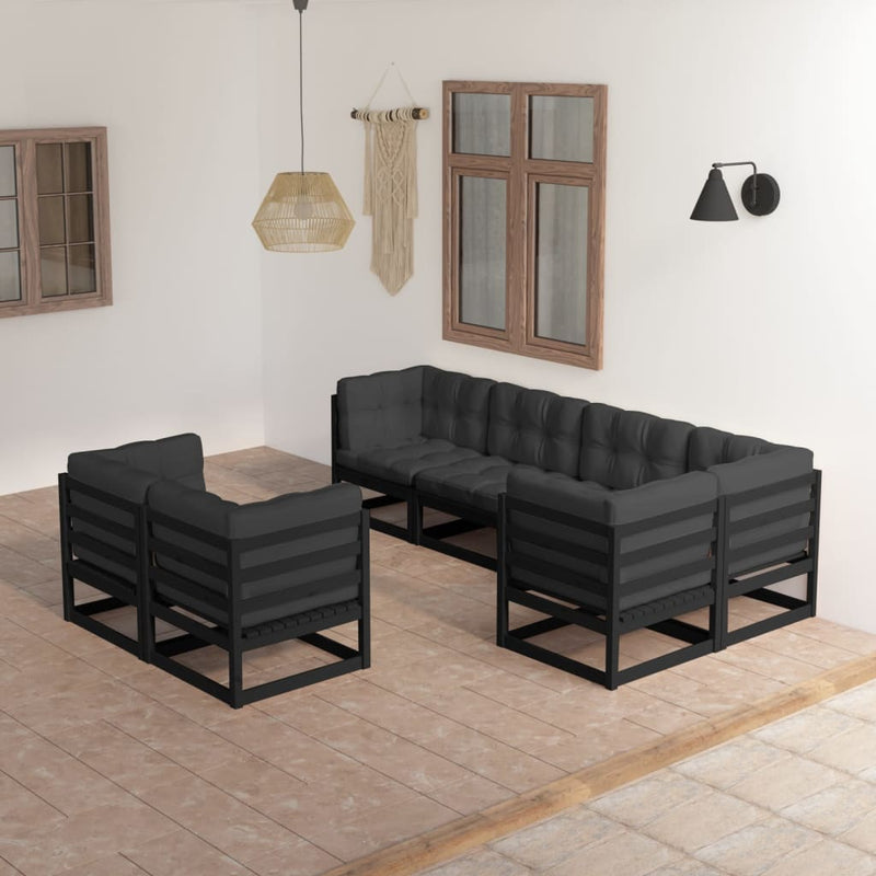 7 Piece Garden Lounge Set with Cushions Solid Pinewood