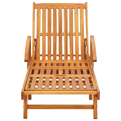 Sun Loungers 2 pcs with Cushions Solid Wood Acacia