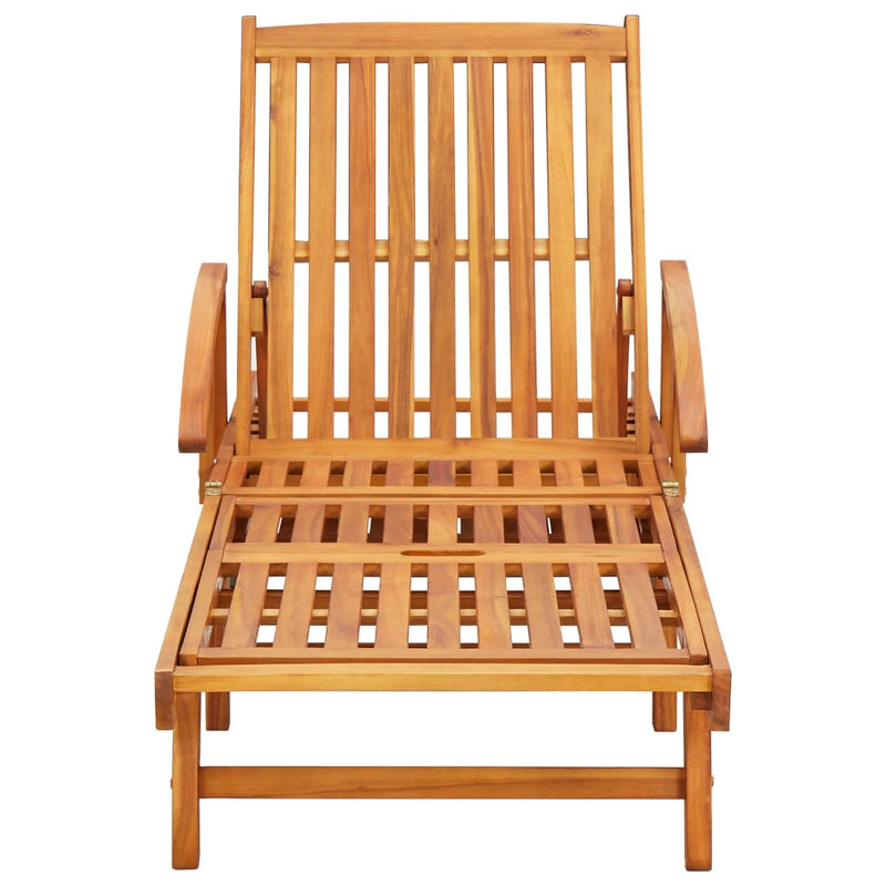 Sun Loungers 2 pcs with Cushions Solid Wood Acacia