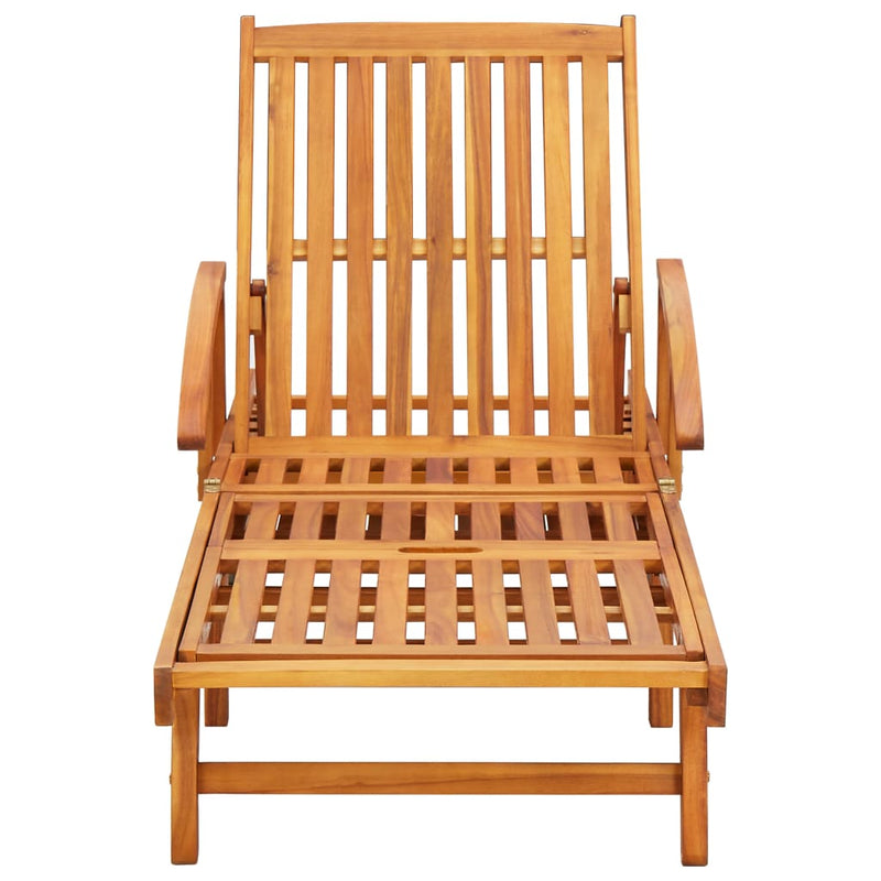 Sun Loungers 2 pcs with Cushions Solid Acacia Wood