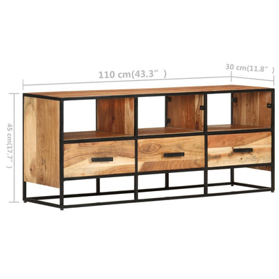 TV Cabinet 110x30x45 cm Solid Acacia Wood