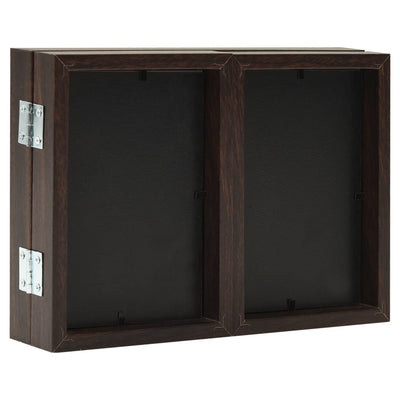 Trifold Photo Frame Collage Dark Brown 22x15 cm+2x(10x15 cm)