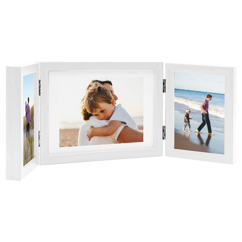 Trifold Photo Frame Collage White 22x15 cm+2x(10x15 cm)