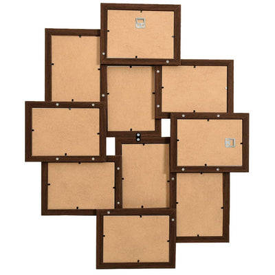 Collage Photo Frame for Picture 10 pcs 10x15 cm Dark Brown MDF