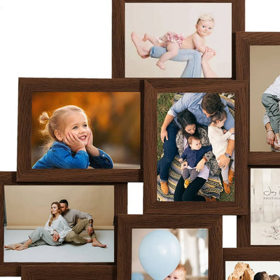 Collage Photo Frame for Picture 10 pcs 10x15 cm Dark Brown MDF