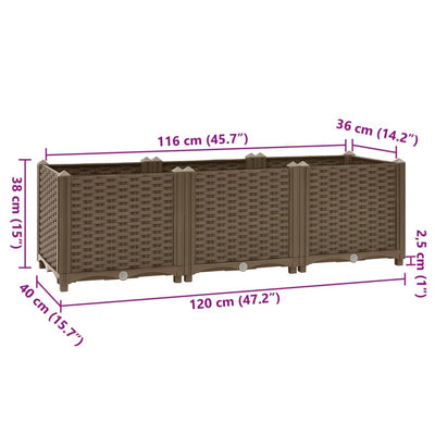 Raised Bed 120x40x38 cm Polypropylene