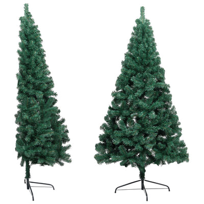 Artificial Half Pre-lit Christmas Tree with Stand Green 120 cm PVC