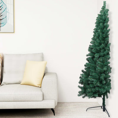 Artificial Half Pre-lit Christmas Tree with Stand Green 120 cm PVC