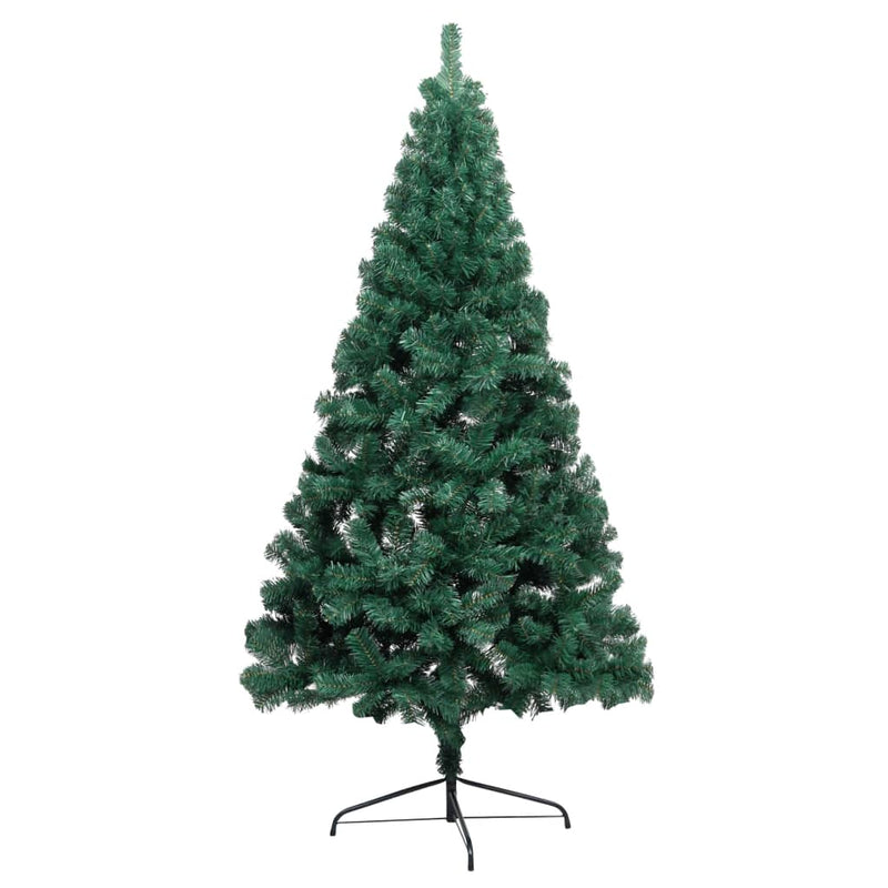 Artificial Half Pre-lit Christmas Tree with Stand Green 120 cm PVC