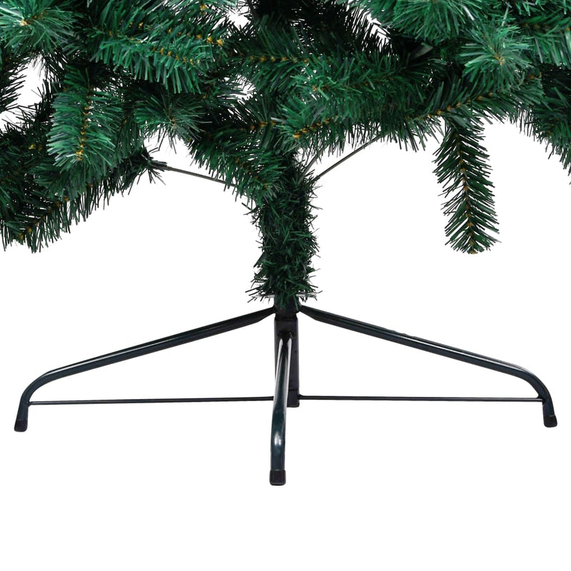 Artificial Half Pre-lit Christmas Tree with Stand Green 240 cm PVC