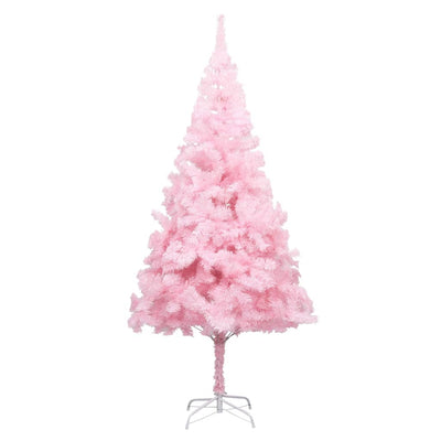 Artificial Pre-lit Christmas Tree with Stand Pink 210 cm PVC