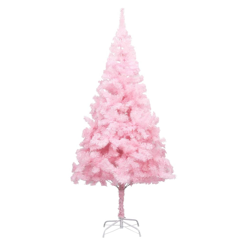 Artificial Pre-lit Christmas Tree with Stand Pink 210 cm PVC