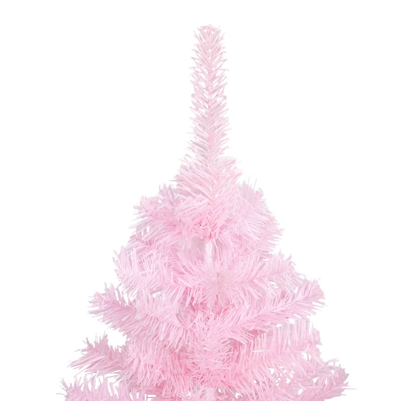 Artificial Pre-lit Christmas Tree with Stand Pink 210 cm PVC