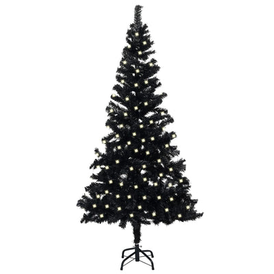Artificial Pre-lit Christmas Tree with Stand Black 240 cm PVC