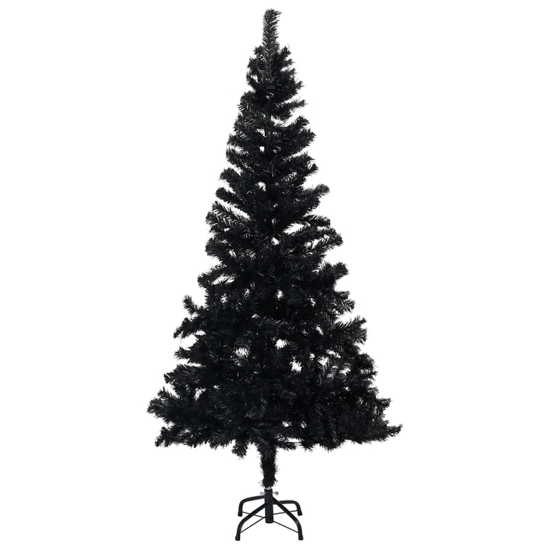 Artificial Pre-lit Christmas Tree with Stand Black 240 cm PVC