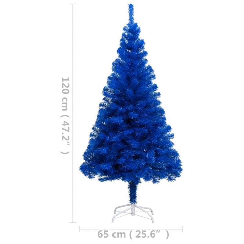 Artificial Pre-lit Christmas Tree with Stand Blue 120 cm PVC