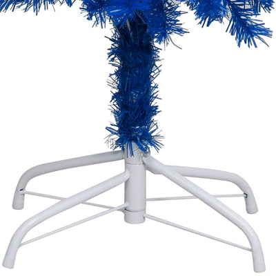 Artificial Pre-lit Christmas Tree with Stand Blue 240 cm PVC