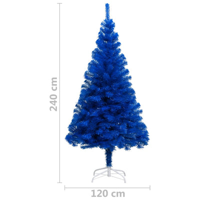 Artificial Pre-lit Christmas Tree with Stand Blue 240 cm PVC