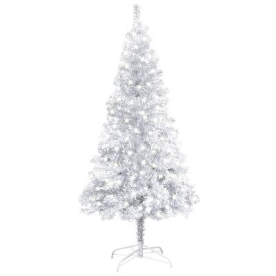 Artificial Pre-lit Christmas Tree with Stand Silver 120 cm PET